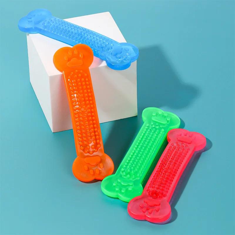 Indestructible Dog Chew Toys for Aggressive Chewers Heavy Duty Rubber Bone Puppy Teething Toy with Toothbrush Function