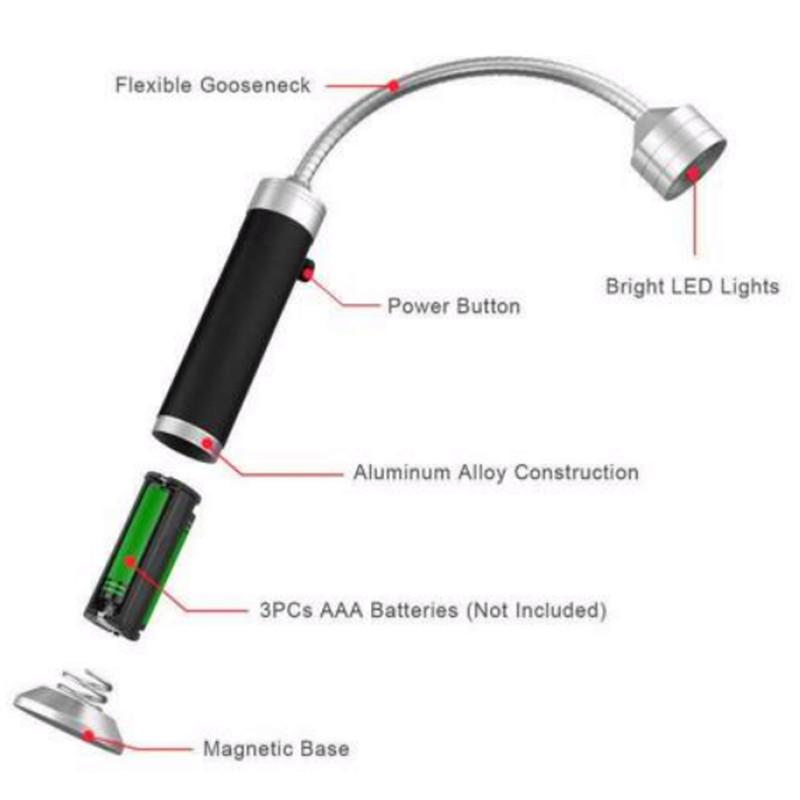 9 Leds Flashlight BBQ Grill Light Outdoor Super Bright Magnetic Base 360 Degree Barbecue Lights Soft Tube Torch Lighting Lamp