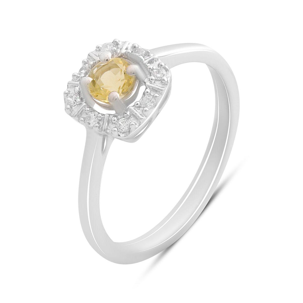 

Серебряное кольцо с цитрином nano 0.308ct, вес изделия 2,09 гр (2190059) 17.5 бурштин