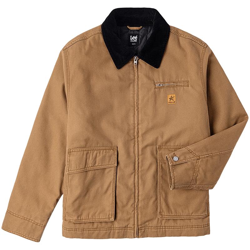 Lee Men's Contrast Collar Zipper Workwear Cotton Jacket