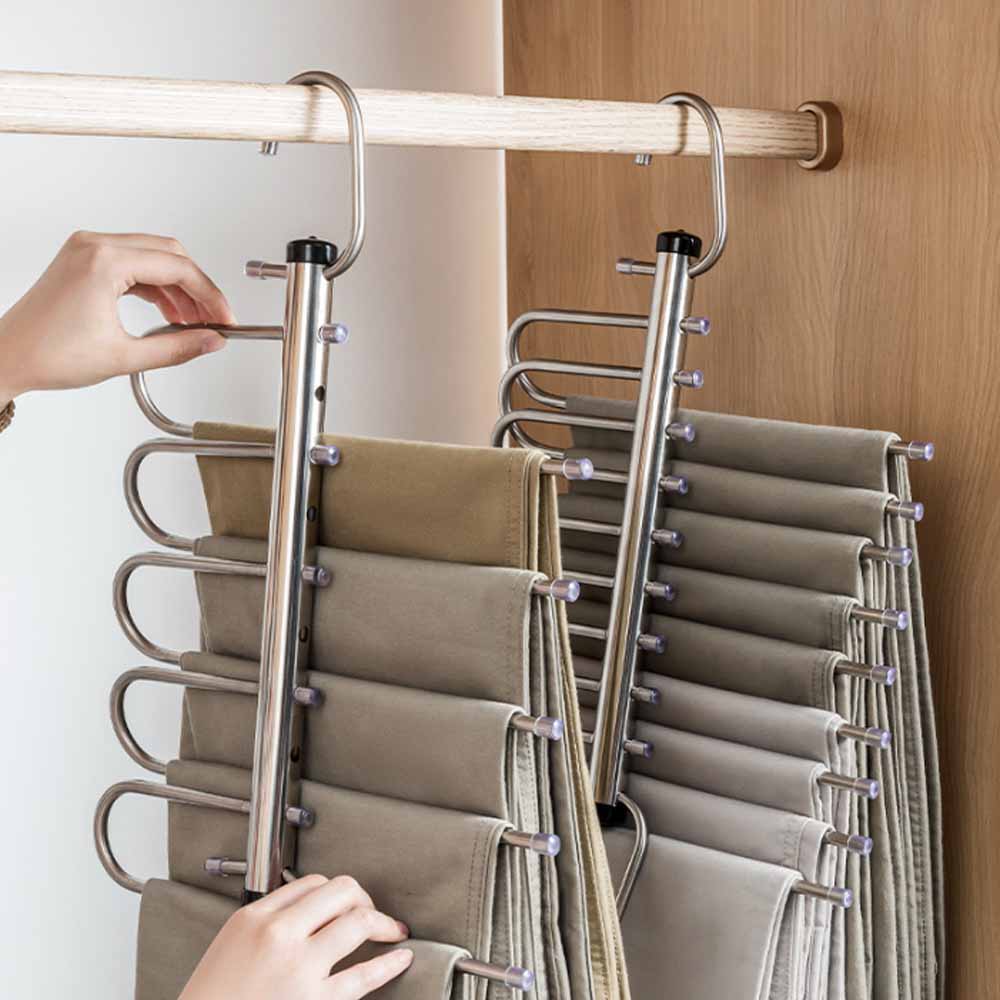 5 Schichten Multifunktionale Magische Hosenbügel Hosenbügel Platzsparend Kleiderschrank Aufbewahrungsorganizer Haken für den Heimgebrauch