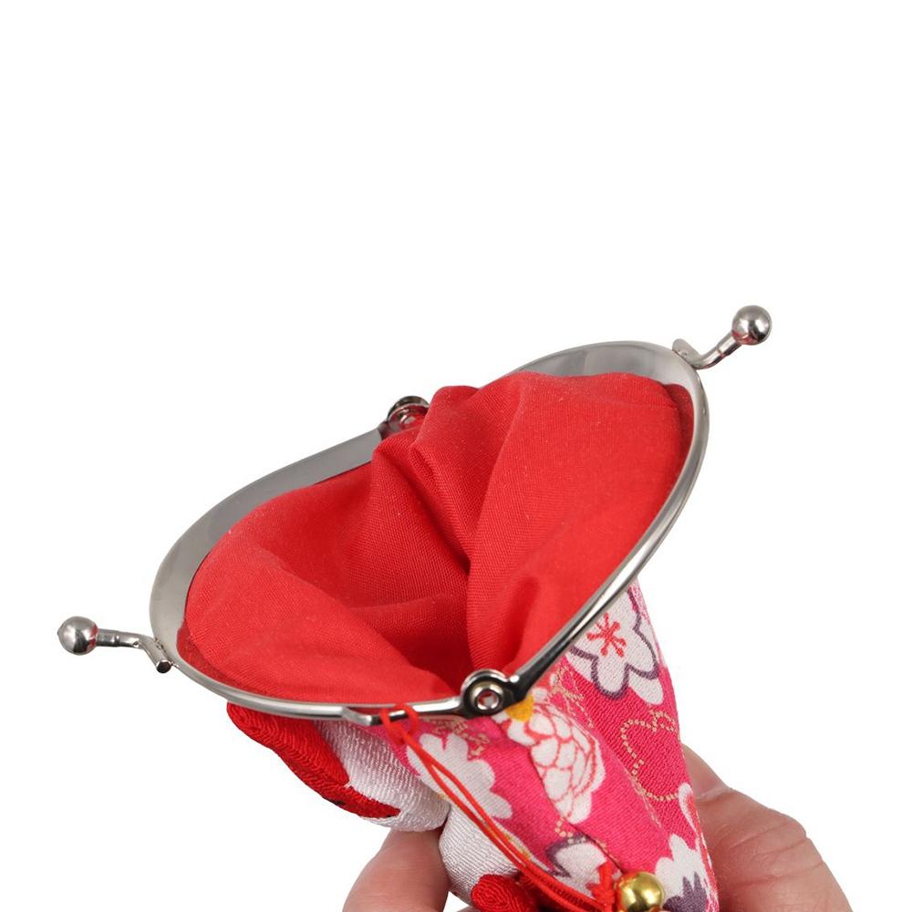 Doll Maneki Neko Coin Purse Flower Printing Card Holder Fashion Design Lucky Cat Clutch Bag  Travel