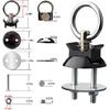 HERCOO Round Tie Down Anchor Point Kit Bolt On Track Fitting With Quick Release Compatible With Pickup Truck Motorcycles Snowmobiles