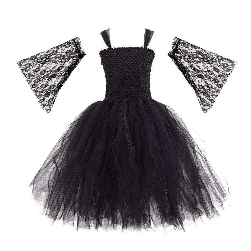 Halloween Costume for Kids Girls Witch Vampire Cosplay Medieval Vintage Dress Children's Day of The Dead Clothes Carnival Party