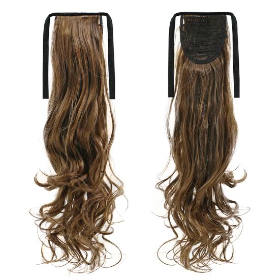 Long Straight Curly Ponytail Hair Extension Wrap Around Ribbon Clip-in Hairpiece