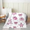 Black Santa Claus Fleece Throw Blanket Queen Kids Christmas Flannel Blanket Plush Fuzzy Xmas African American for Bed Couch