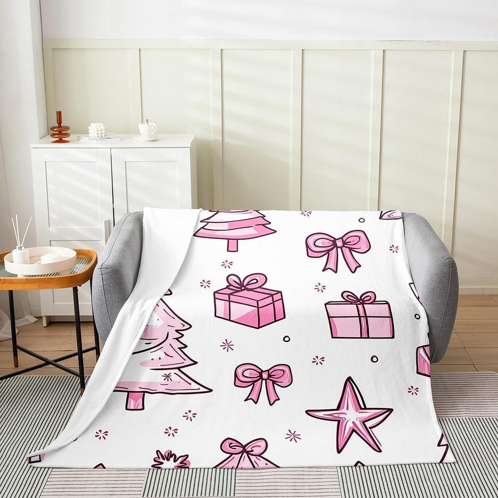 Black Santa Claus Fleece Throw Blanket Queen Kids Christmas Flannel Blanket Plush Fuzzy Xmas African American for Bed Couch