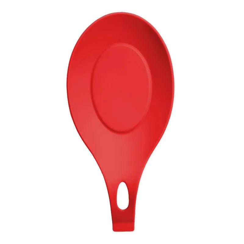 1Pcs Insulation Spoon Shelf Pad Heat Resistant Silicone Spoon Holder Rest Pad Placemat Pot Holder Drink Coaster Kitchen Gadgets