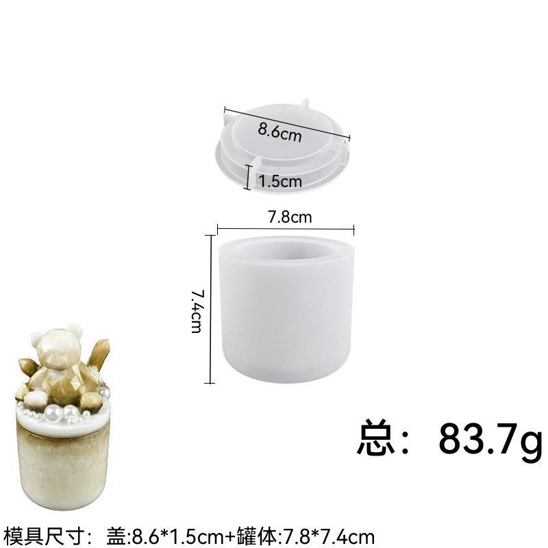 

DIY Crystal Epoxy Resin Mold High Mirror Round Storage Bottle Stripe Jewelry Box Container Silicone Molds For Aromatherapy