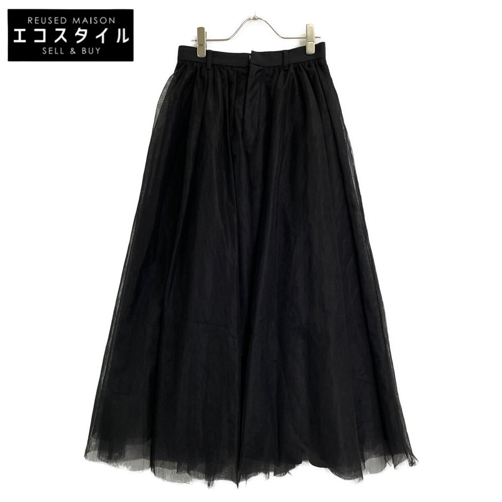 CLANE 15109-6012 23AW BLACK VOLUME LONG PANIER SKIRT Tulle Long Skirt Skirt 2 blackUsed