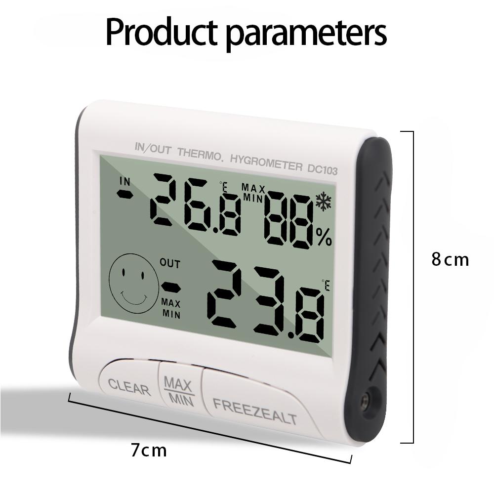 LCD Display Temperature and Humidity Tester Indoor Outdoor Thermometer Hygrometer Wired Weather Station Thermometers with Probe
