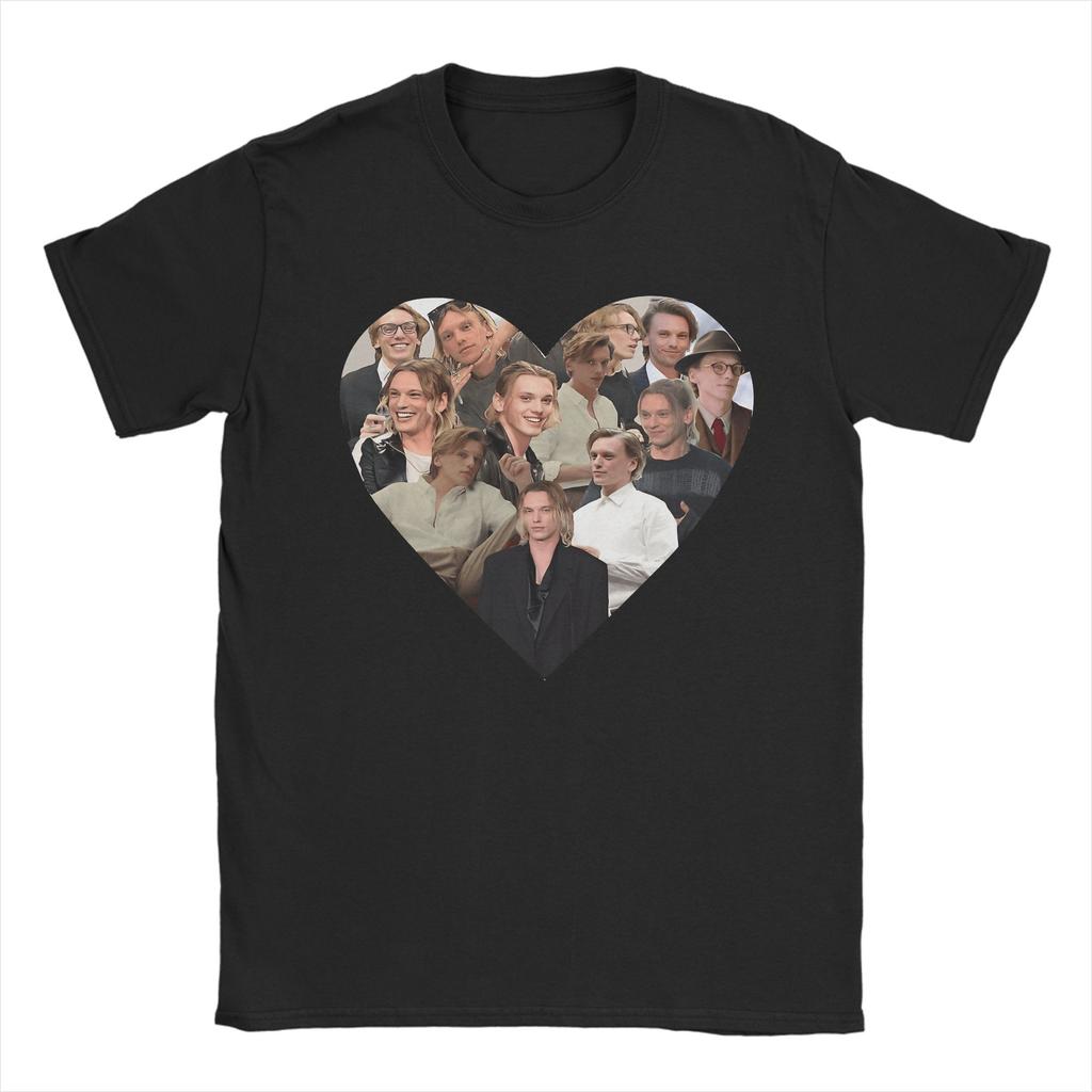 Jamie Campbell Bower 90s Retro Design Pure Cotton T Shirt For Men Summer Vintage T Shirts O Neck Leisure Tee Shirt Loose Tees