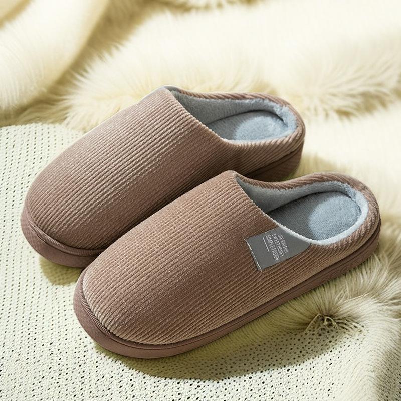 

Cotton slippers women s winter home hair slippers piled warm home couple cotton shoes soft sole 44-45