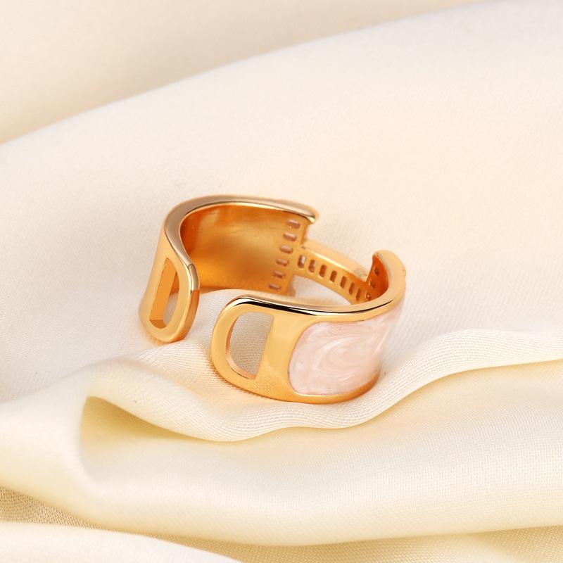 Anello aperto lettera H placcato 18k haute couture tutto diamanti anello alla moda per dito indice
