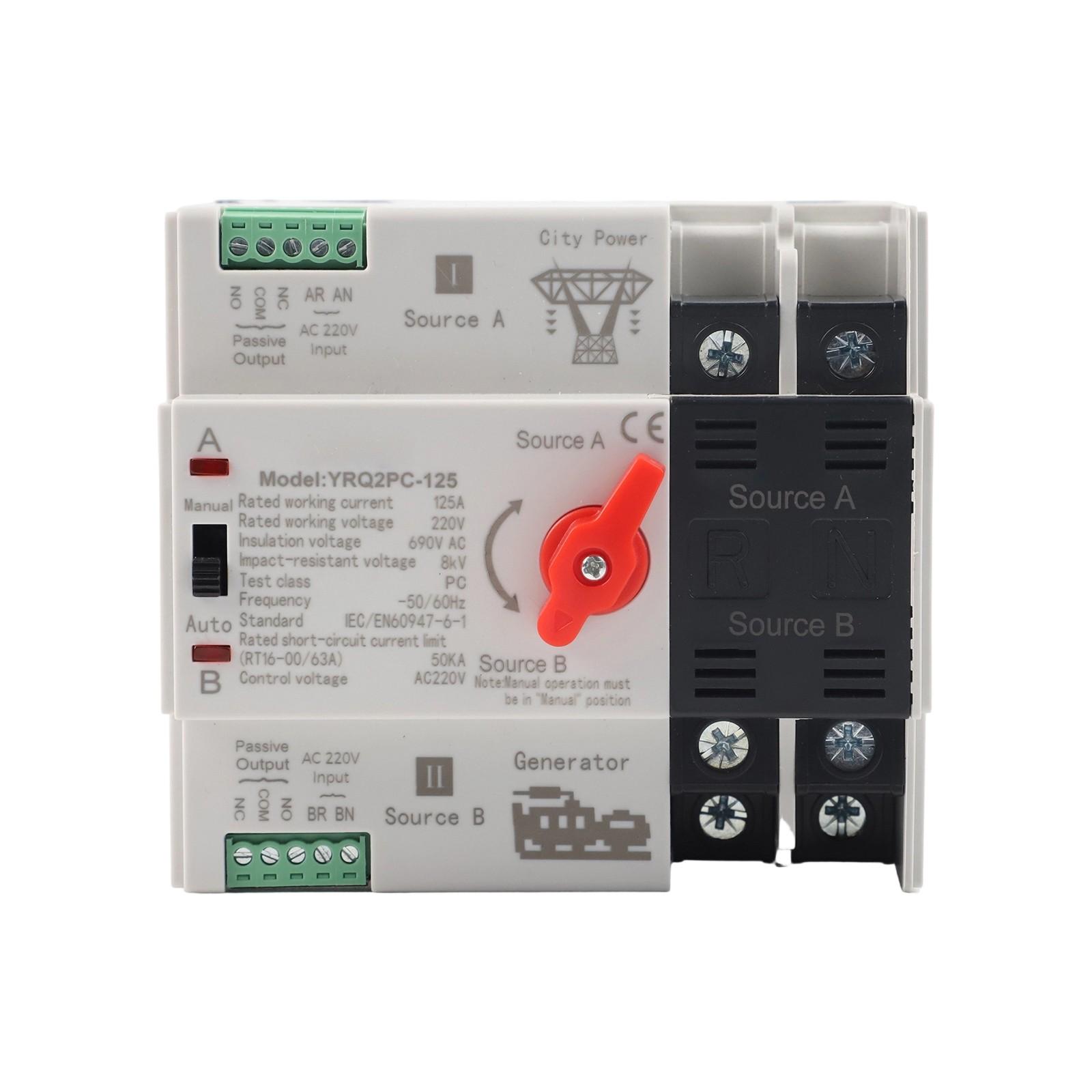

Automatic Transfer Switch Dual Power Transfer Switch AC 220V 2P 125A 220V
