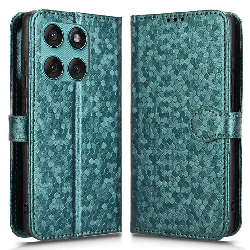 For Motorola Edge (2025) 5G Wallet Case Dot Pattern Imprint PU Leather Phone Cover