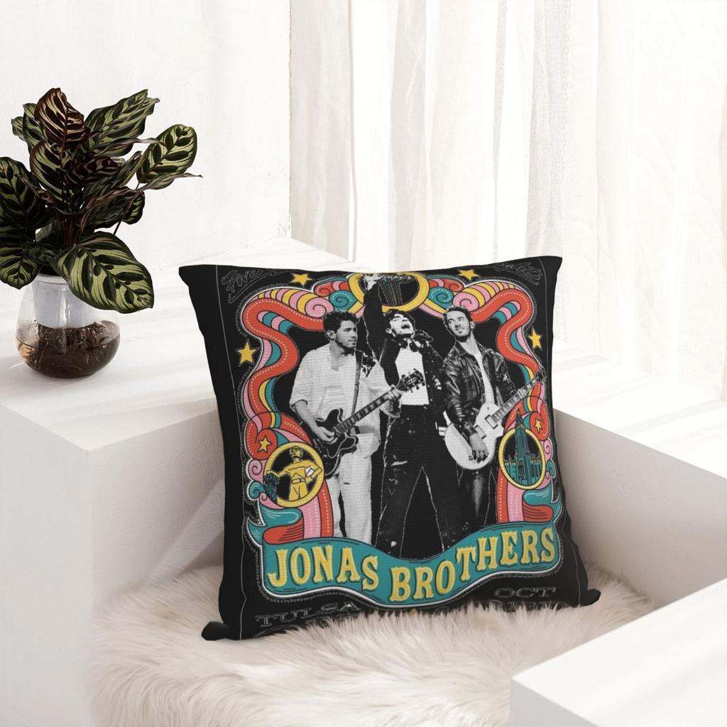 Jonas Brothers Tour Square Pillow Covers Sofa Pop Music Cushion Cover Cool Decorative Pillowcase 45*45