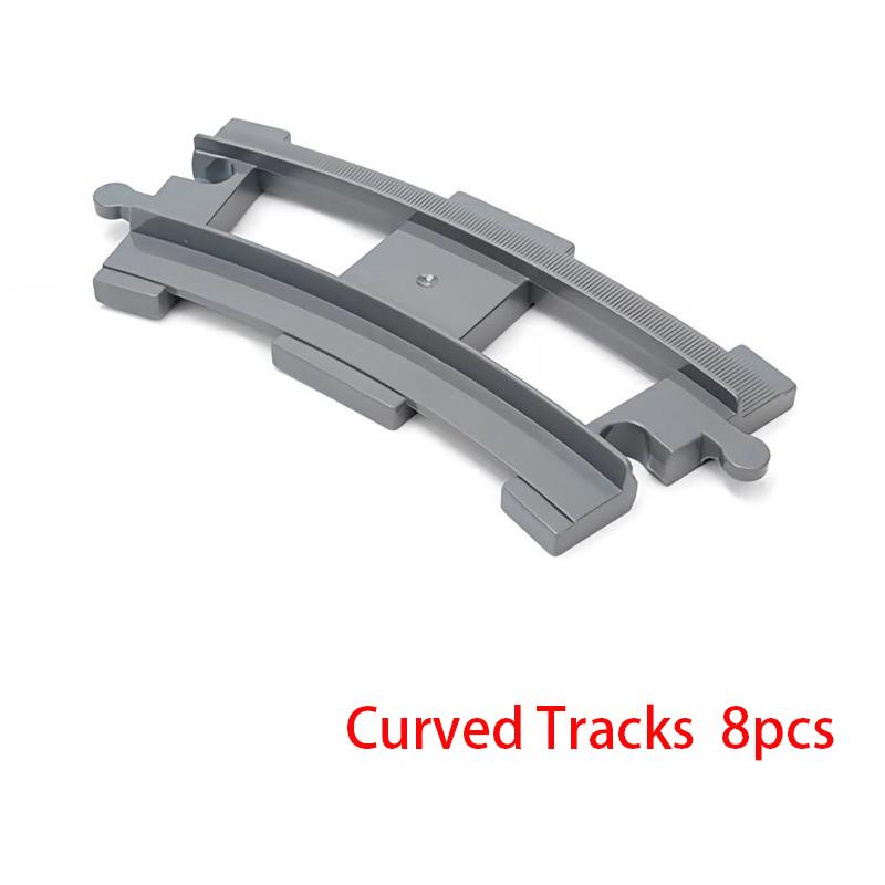 Oversized Size Option Constructing Block Bricks Train Tracks Crossover Parts Switch Straight Curved Duploes Accessories DIY Toy Perfect For Children
