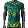 Herren Mali Heim Grün Kurzarm Fußballtrikot Bambusfaser Performance Fußballuniform Erwachsenen Herbst Winter