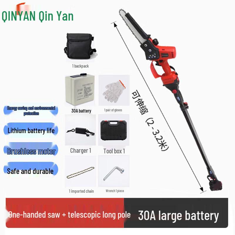 Qinyan 24V 8-inch Cordless Electric High Branch Pruning Saw CN plug (adapter included)