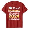 Proud Mom of A Class of 2024 Graduate Mother Senior Family T-Shirt Funny Dad Aunt Uncle Grandma Grandpa Sister Brother Tee Tops