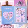 20Sheets/pack Kawaii Cartoon Girl Change Outfit Stickers Aesthetic Decorative Adhesive Diy Book Junk Journal Supplies