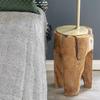3-Bein-Hocker 26x26x40 cm aus braunem Teakholz