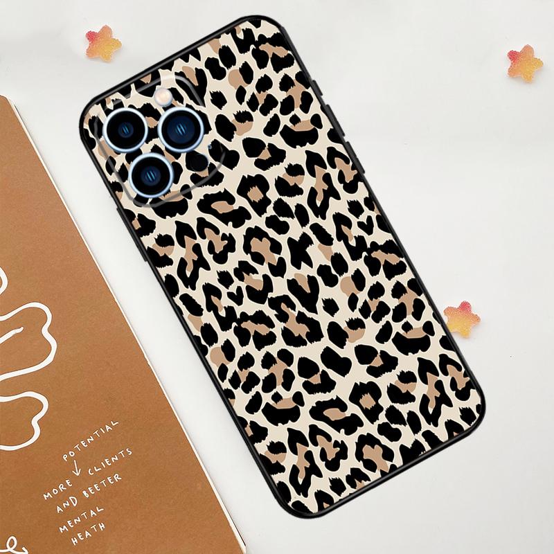 

Чехол из леопардовой кожи для iPhone 11 12 13 14 15 16 Pro Max 15 16 Plus 13 12 Mini X XS XR iPhone 13 Pro