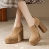 Pantofi noi cu toc foarte înalt pentru femei Pantofi la modă cu platformă din piele de căprioară Pantofi de ocazie Luxos Pantofi cu toc pentru femei Elegant Designer Sexy Chaussure Femme