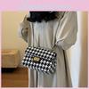 Elegant French Woolen Grid Small Crossbody Bag 2023 New Season Chic Shoulder Bag