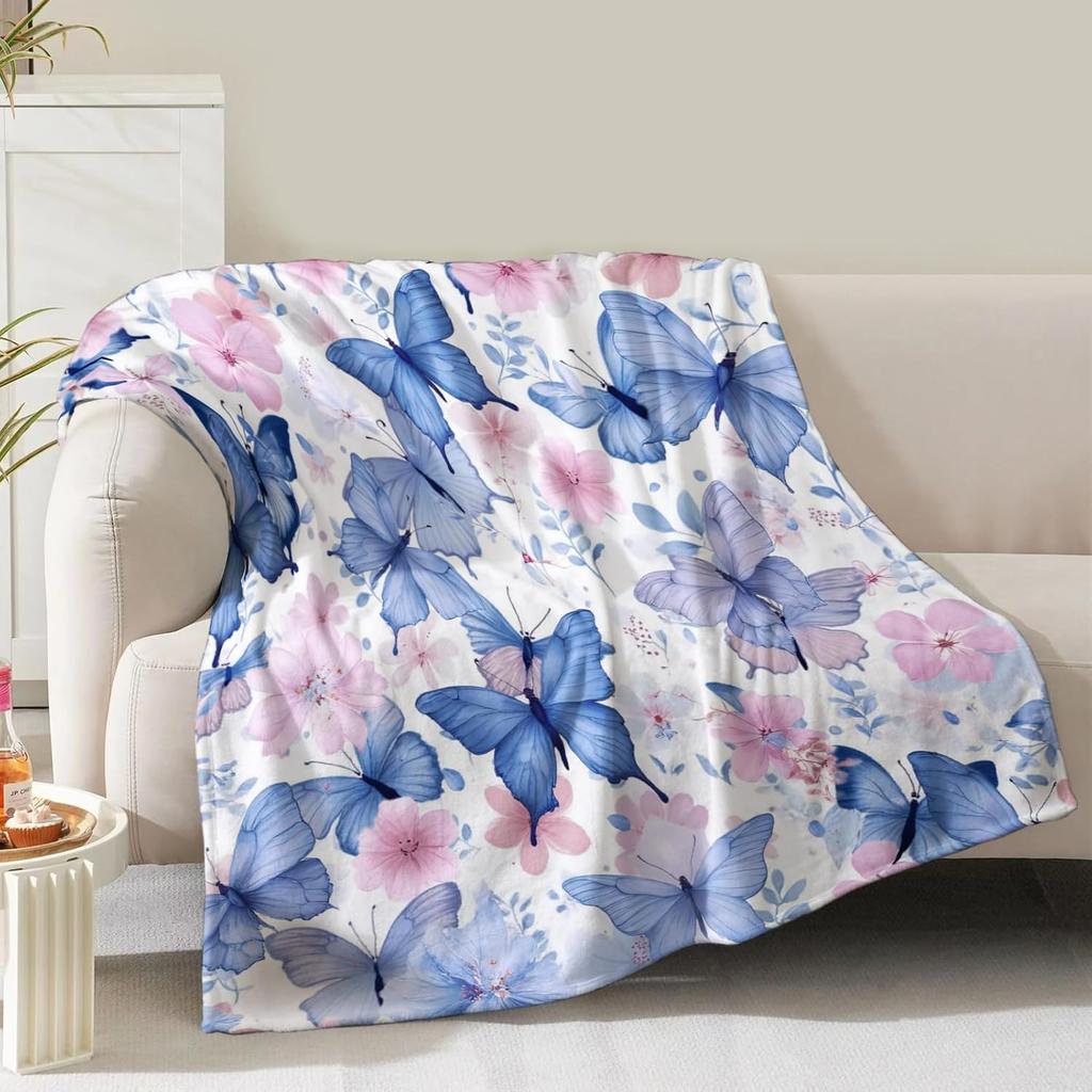 Skull Floral Blanket Gifts for Women Girls Mom Kids Adults Teen Birthday Christmas Valentine Presents Horror Theme Decor Home