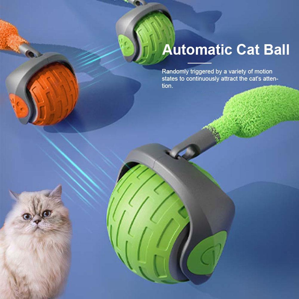 Cat Interactive Ball Toys Rechargeable Smart Pet Electric Toy 2 Modes Dog Cat Training Imitate Mouse Cat Training Teaser Cat Toy