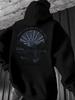 Men's Casual Retro Landscape Print Hoodie, Winter and Autumn Thick-fabric Version, Outdoor Comfortable and Warm