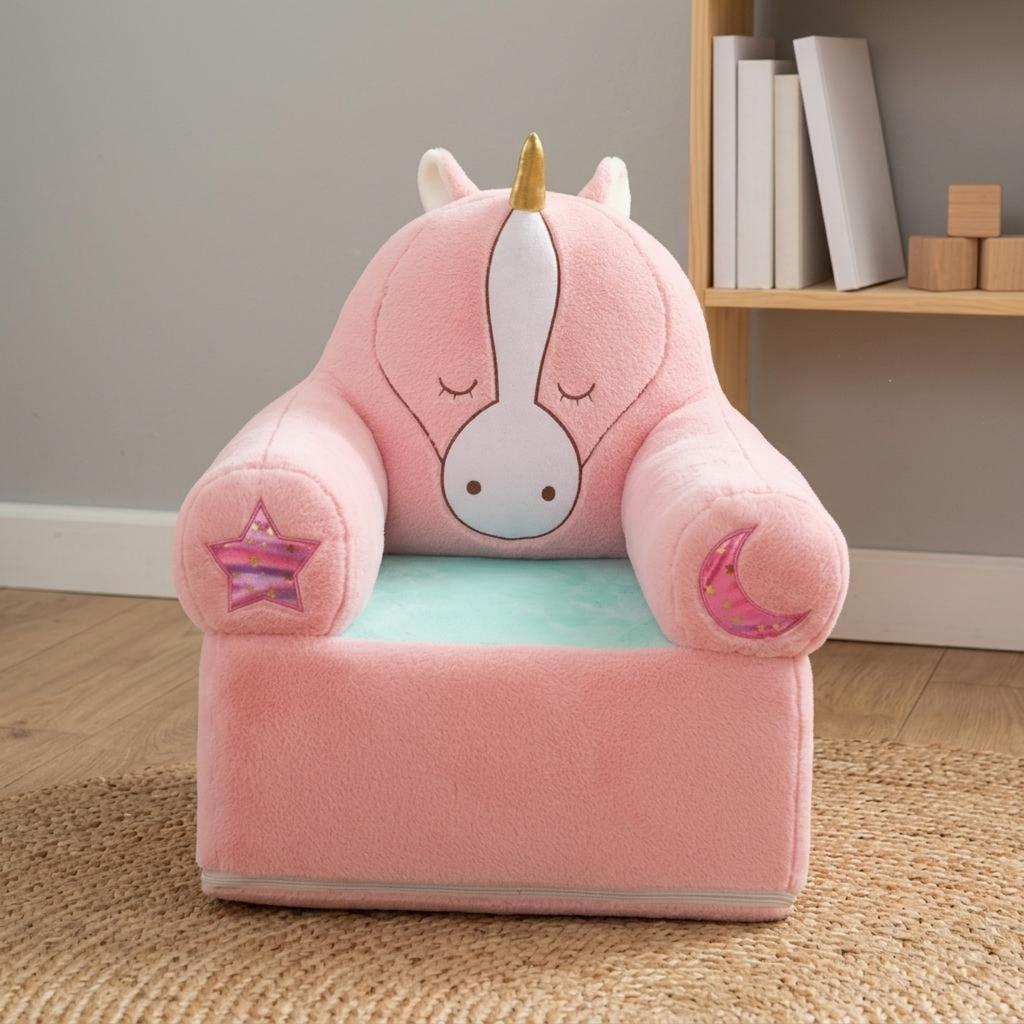 Soft Kids Sofa Removable Washable Cover Cartoon Creature Sofa Soft Toddler Chair Armrest Design Stuffed Kids Armchair