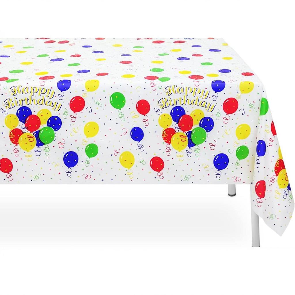 Waterproof Balloon Pattern Disposable Tablecloth for Birthdays - Rectangular, Thickened, and Oil-proof for Parties and Picnics.