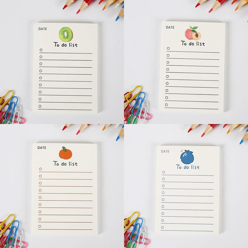 8 pack Cute Patter to Do List Notepads, to Do List Note pad, Cute Fruit Pattern to Do List Planner, to Do List Memo Stationery for Home Office