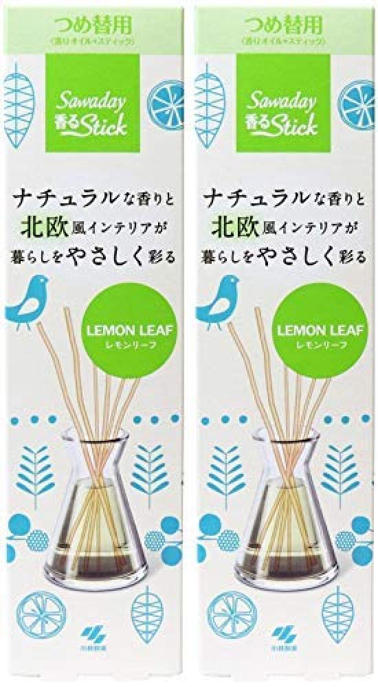 

Sawaday Fragrant Stick Deodorizing Air Scandinavian Natural Lemon Leaf 70ml x 2 [Bulk Purchase] Freshener, Design, Scent, Refill,