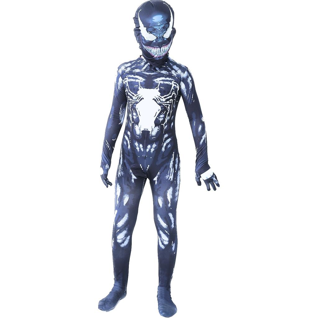 Kids Superhero Venom Costume Premium Lycra 3D 7-8 Years 150cm Gray