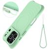 For iPhone 17 Pro Max Case Compatible with MagSafe Ripple Texture Liquid Silicone Protective Cover with Strap