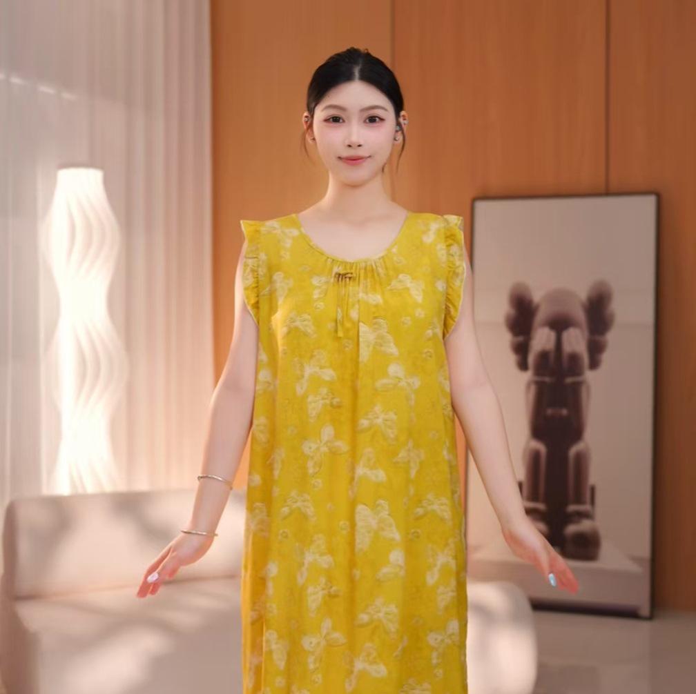 Women's Cotton Silk Camisole Pajama Dress - Summer, Loose Fit, Cute Japanese Style, Sexy and Thin, Perfect for Students