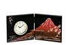Nakatani Brothers "Yamanaka Lacquer" Folding Screen Clock, Black, Mount Fuji and Cherry Blossoms, 37-3110