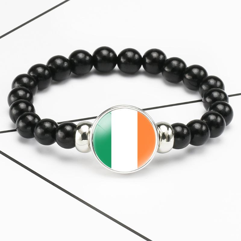 287 Länder Nationalflagge Druckknopf Elastisches Band Perlen Länderflagge Unabhängigkeitstag Perlen Schmuck Perlenarmband