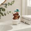 Creative Animal Sculpture Highland Cow Bathroom Figurine, Resin Scottish Calf Bathing Statue, Funny Miniature Decor Farmhouse Ornament for Home Office