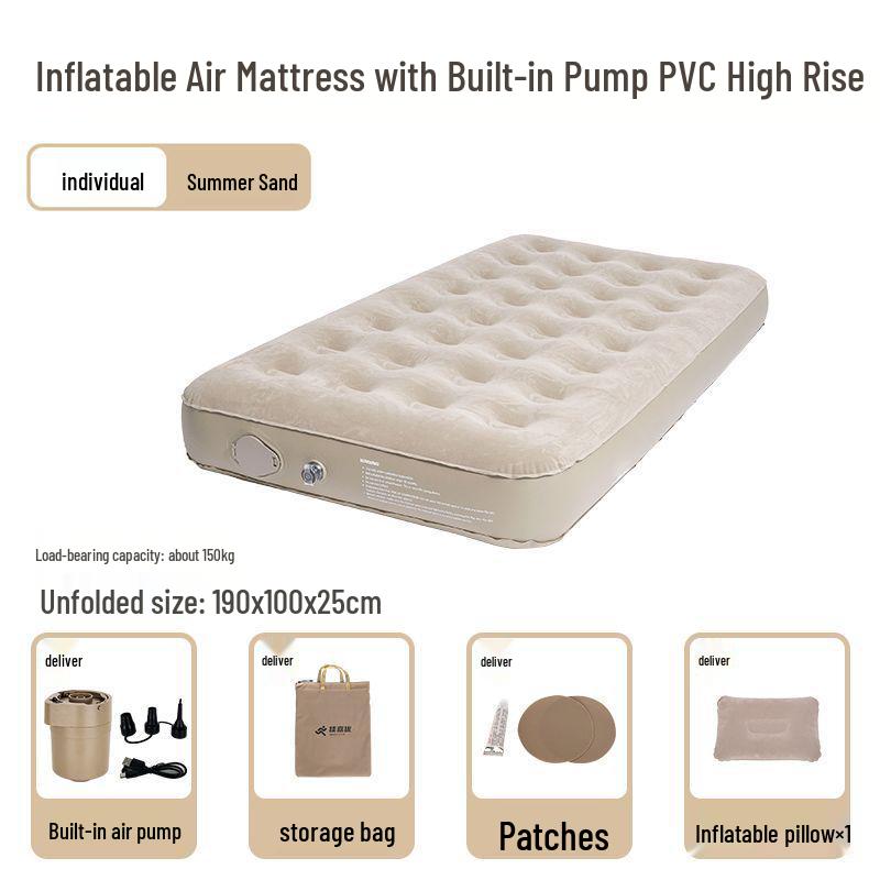 Dual-Use Self-Inflating Air Mattress for Home & Outdoor Camping