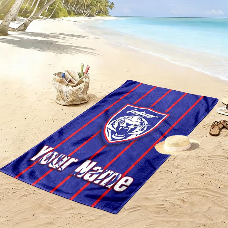 Name Custom Johor Print Beach Towel, Large Soft Quick Dry Towel for Beach Camping Swimming