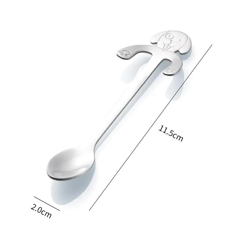 1pcs Cat Coffee Spoon Cartoon Cute Dessert Spoon Hanging Dog Mug Stirring Spoon Teaspoon Kitchen Tableware Stainless Steel