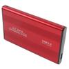 Hard Drive Enclosure 2.5in 4TB LED Indication Aluminum Housing Hot Swappable 5Gbps USB 3.0 Port External HDD Case Red