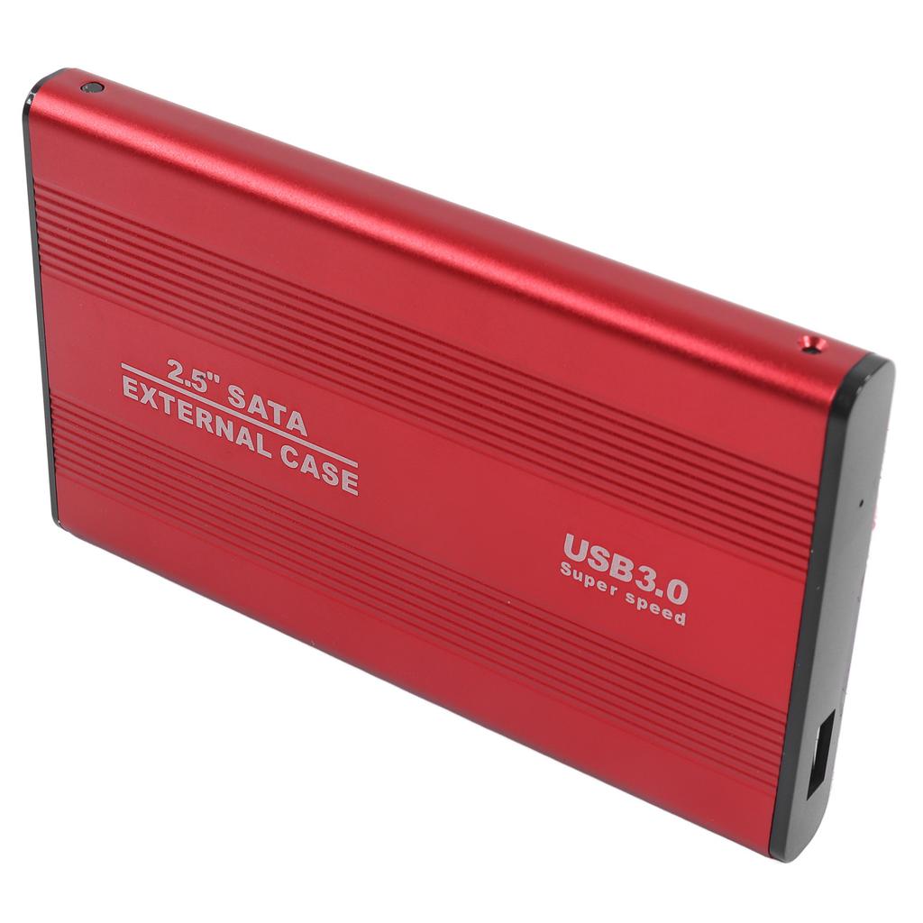 Hard Drive Enclosure 2.5in 4TB LED Indication Aluminum Housing Hot Swappable 5Gbps USB 3.0 Port External HDD Case Red