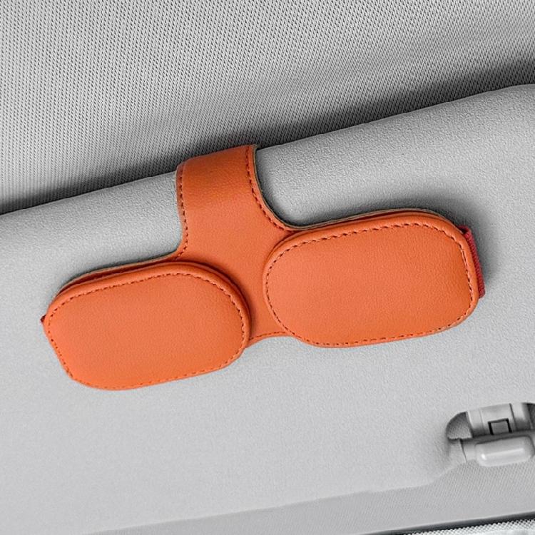 Multifunction Leather Sunglasses Card Holder Car Sun Visor Glasses Mount Hanger