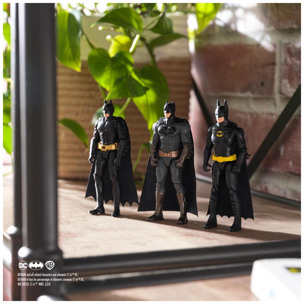 DC Comics Batman - Aniversarea a 85 de ani - Spin Master - Figurină de acțiune de 4 inci - Ediție specială - Pachet de 3 - Trilogia Cavalerul Negru - American Comics - Pachet de 3 - 85th Anniversary (Returnări și &
